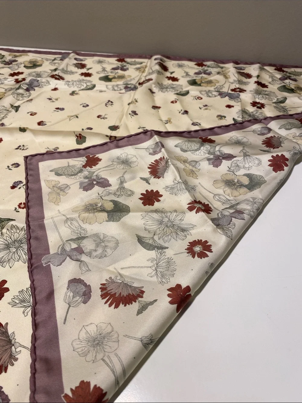 Liberty Cream Floral Silk Scarf